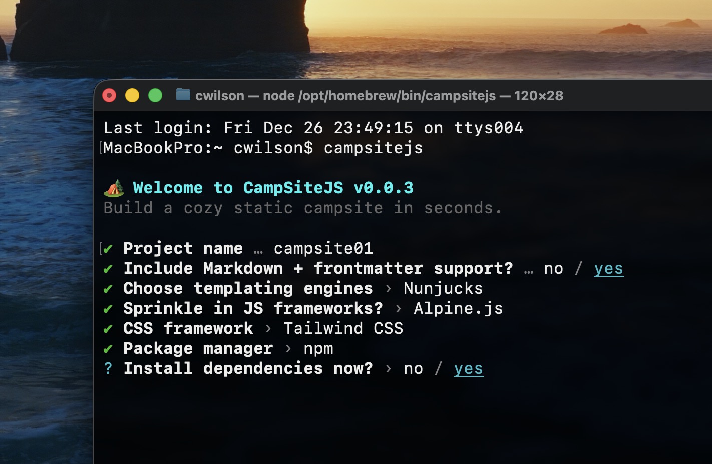 CampsiteJS Screenshot